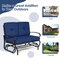 Costway 2-Person Outdoor Swing Glider Chair Bench Loveseat Cushioned Sofa Blue/Beige/Grey/Navy